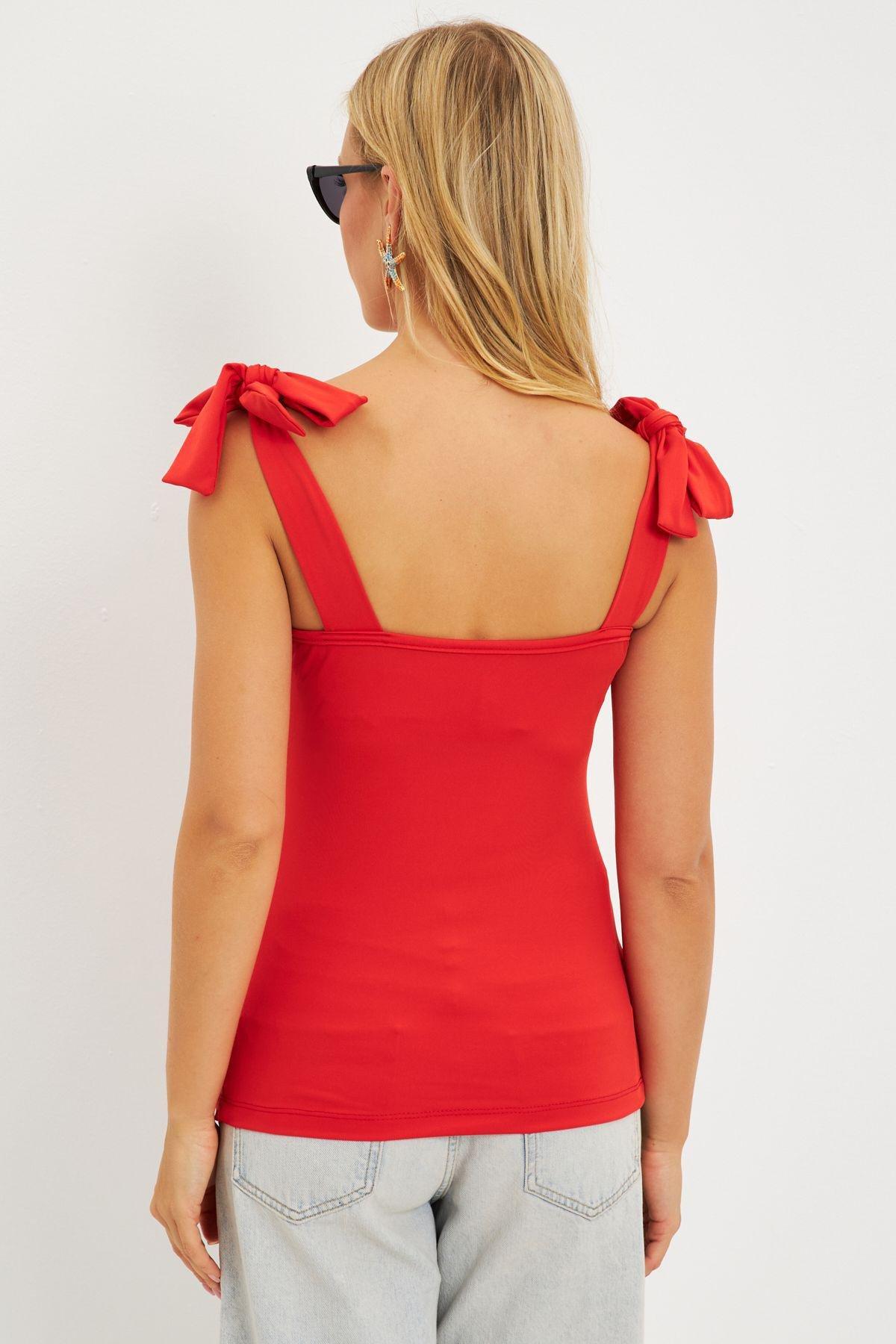 Red Casual Cropped Blouse, Red, large image number 1
