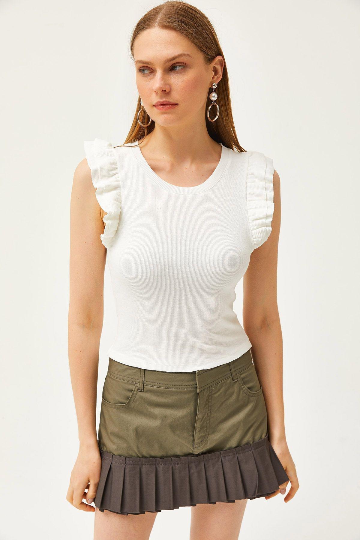 Ecru Frills Ruffle Blouse, , large image number 1