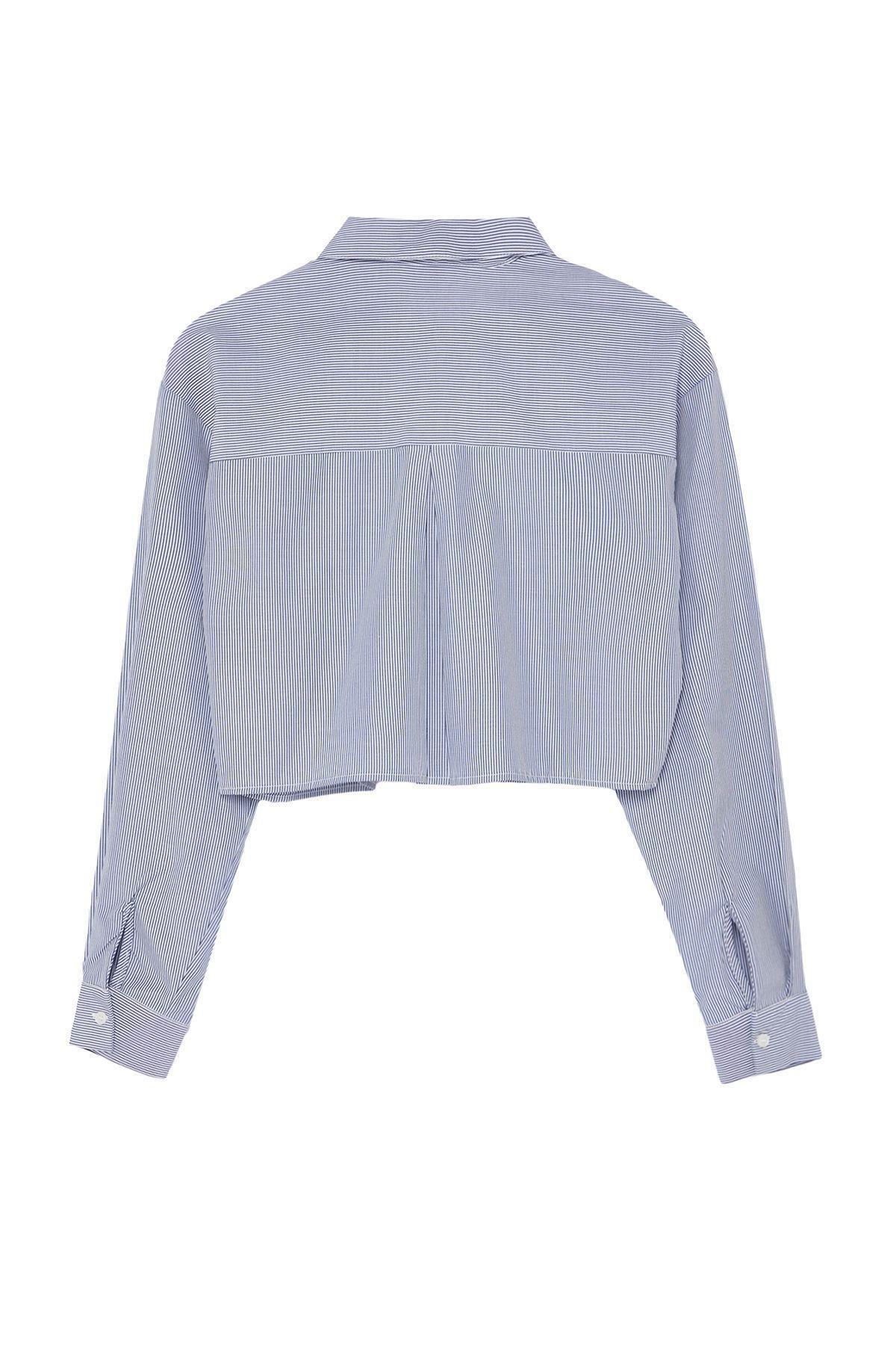 Checked Crop Shirt TBESS24GO00024, , large image number 6