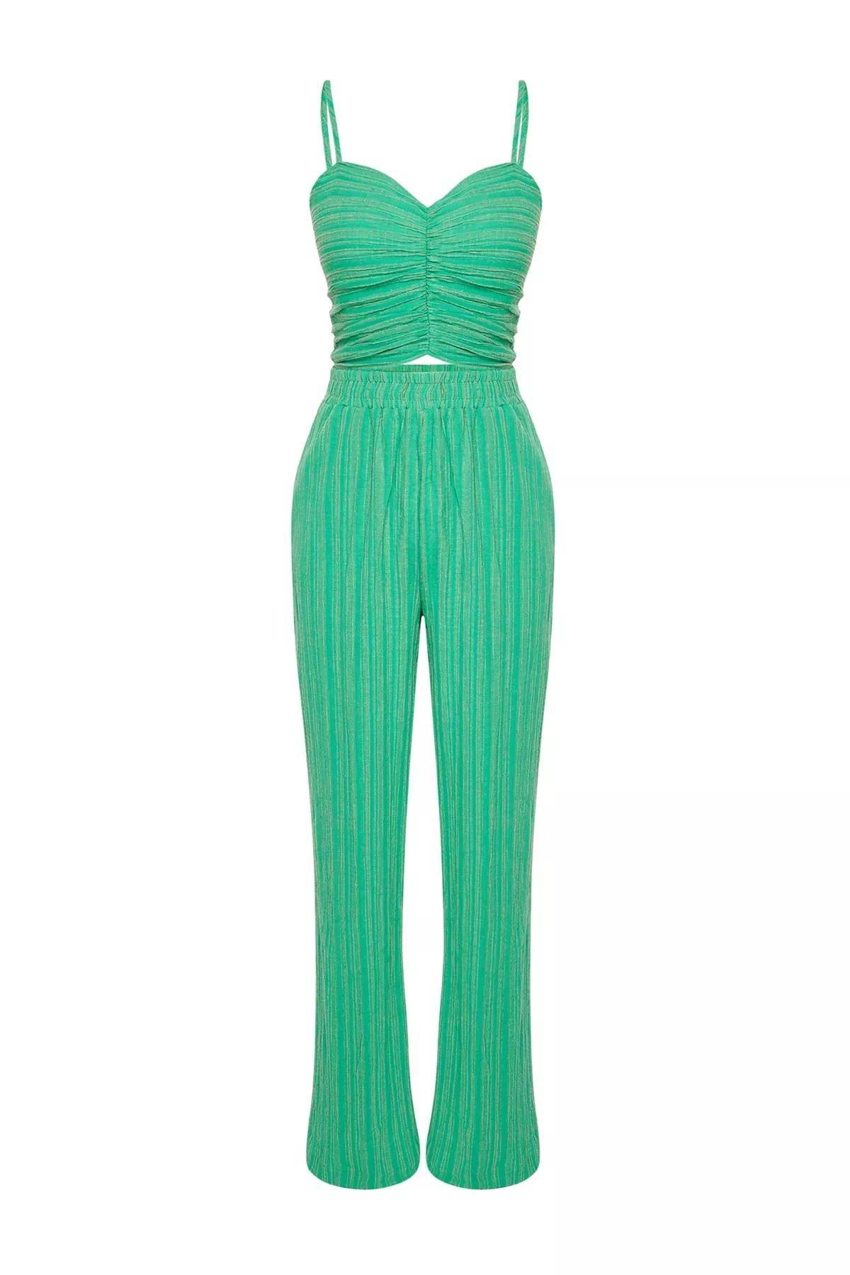 Green Blouse Trousers Set, C101_1607, large image number 5