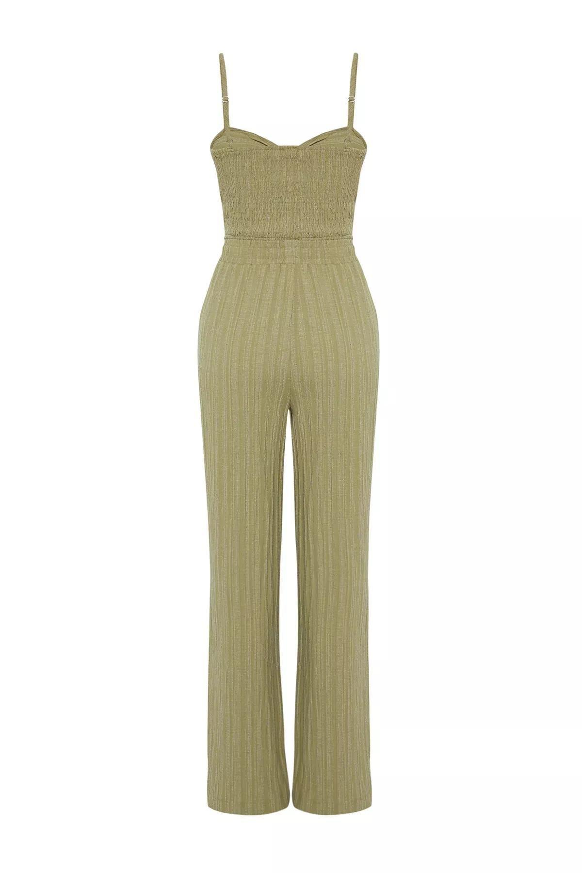 Khaki Set Textured Top Trousers, C101_1754, large image number 6