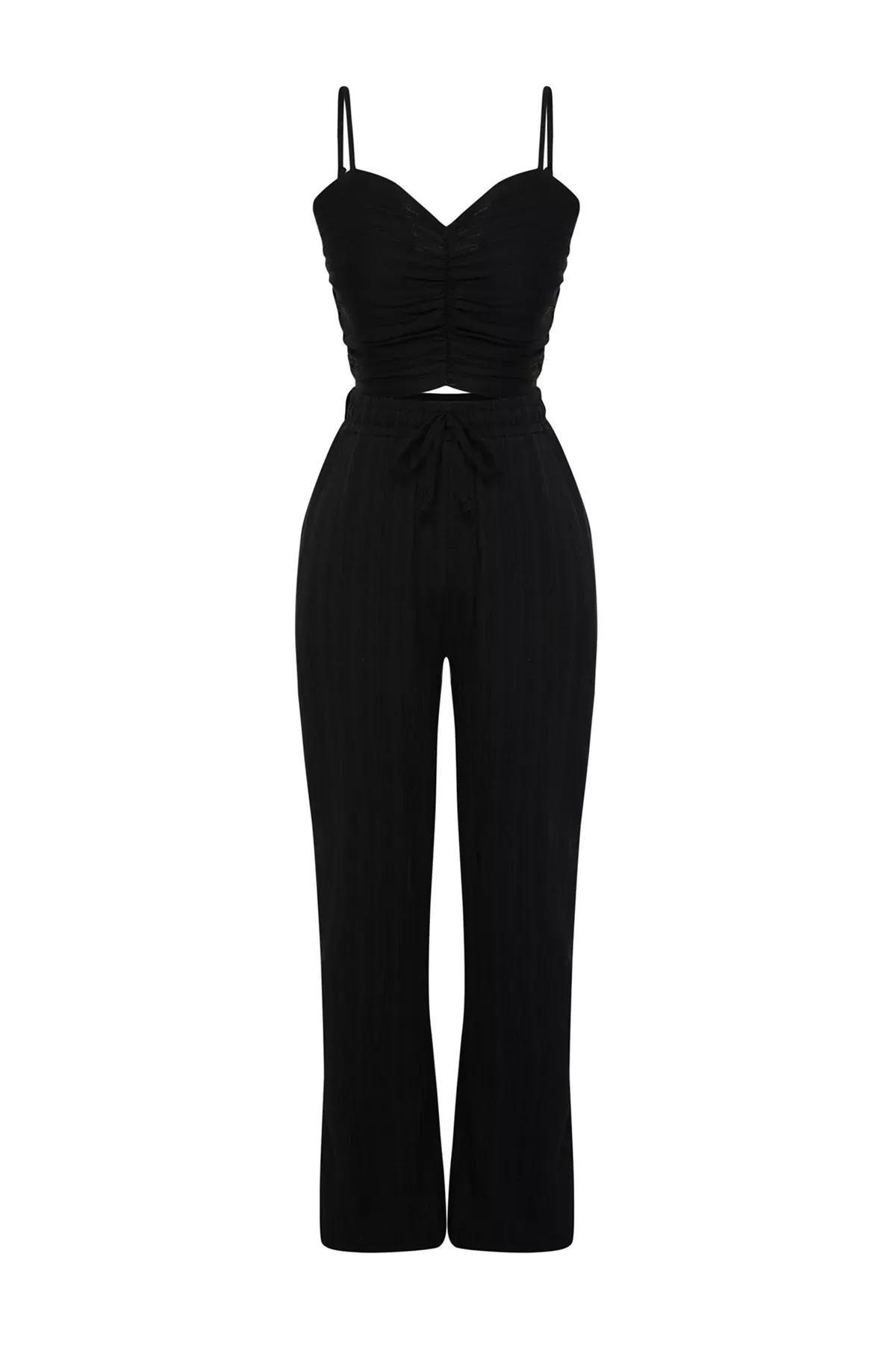 Black Blouse Trousers Set, C101_2094, large image number 5
