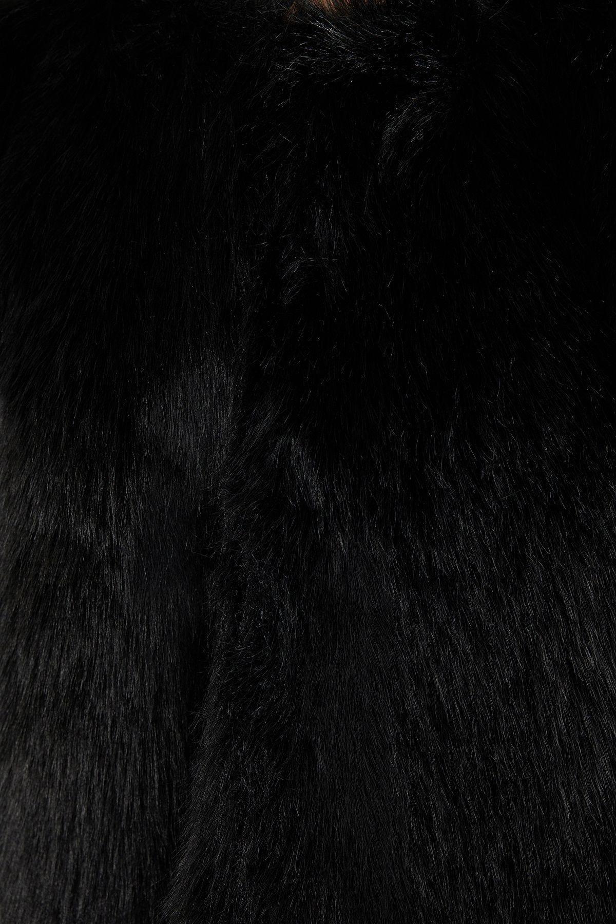 Black Oversize Winter Vest, BLACK, large image number 4