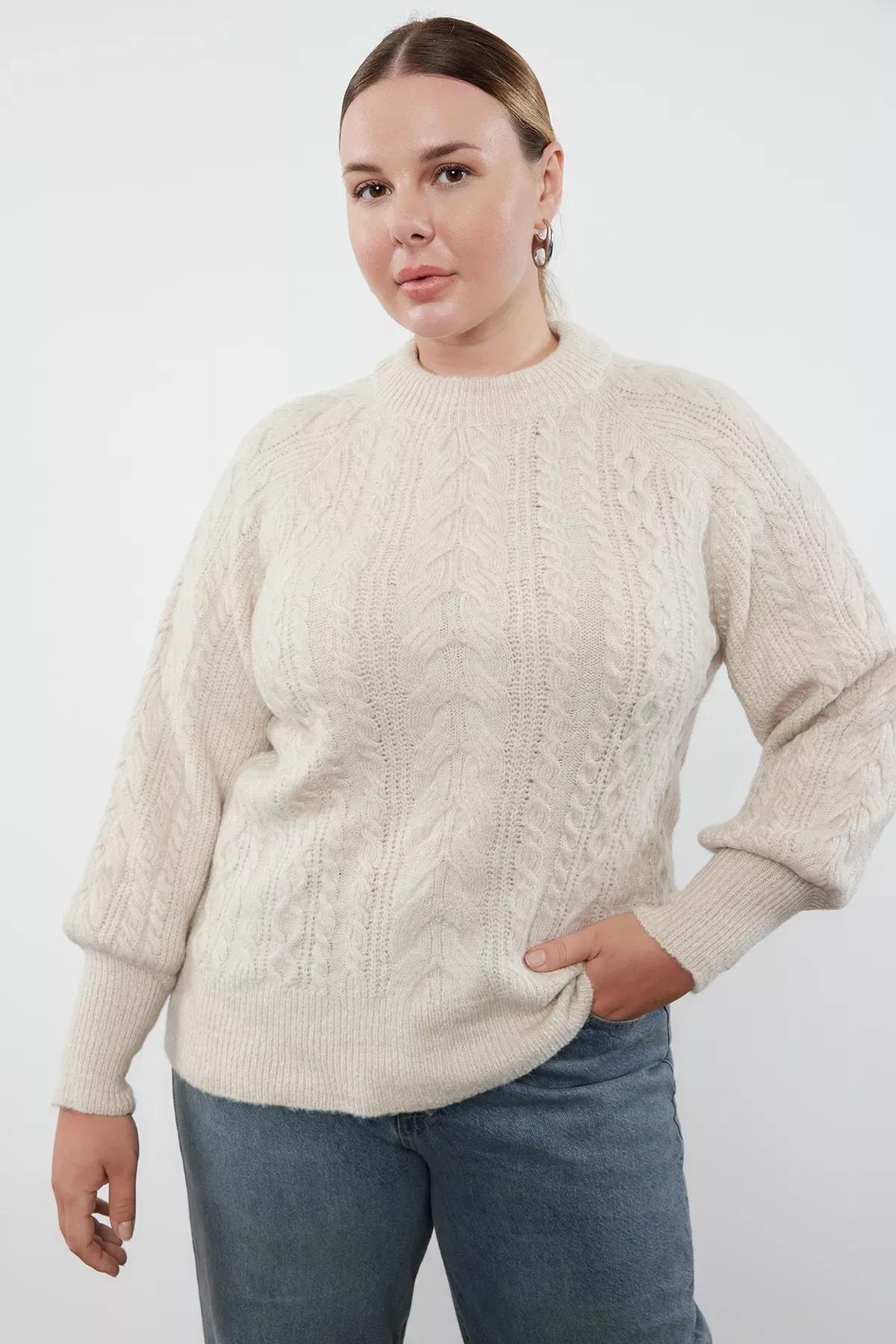 Beige Oversized Sweater, STONE, large image number 0