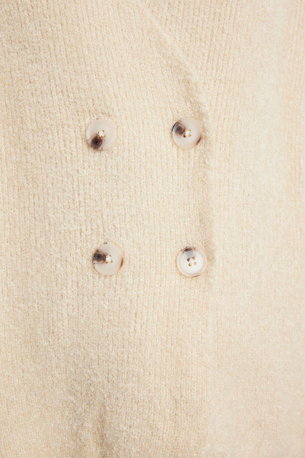 Brown d Double Breasted Cardigan, , large image number 3