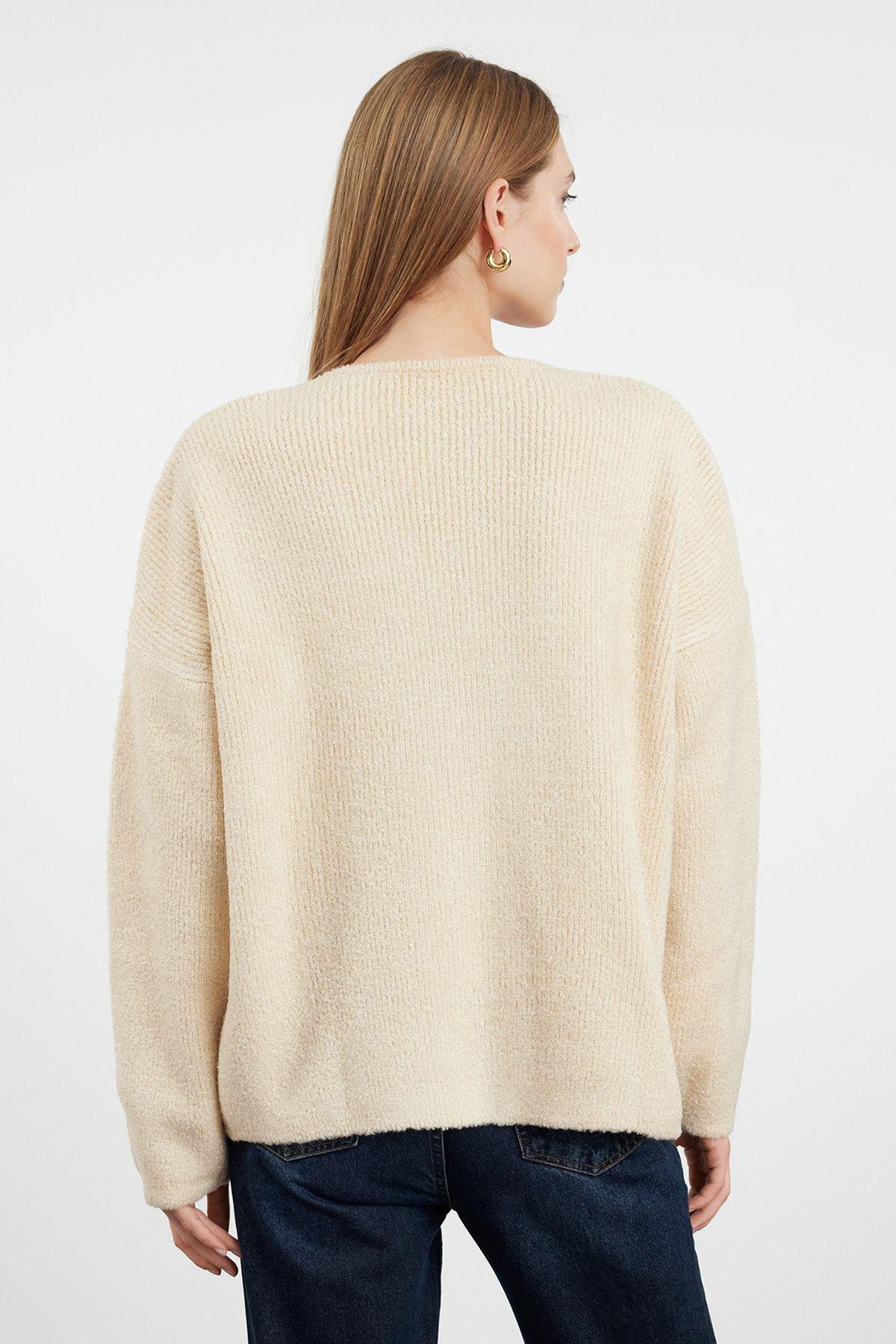 Brown d Double Breasted Cardigan, , large image number 4
