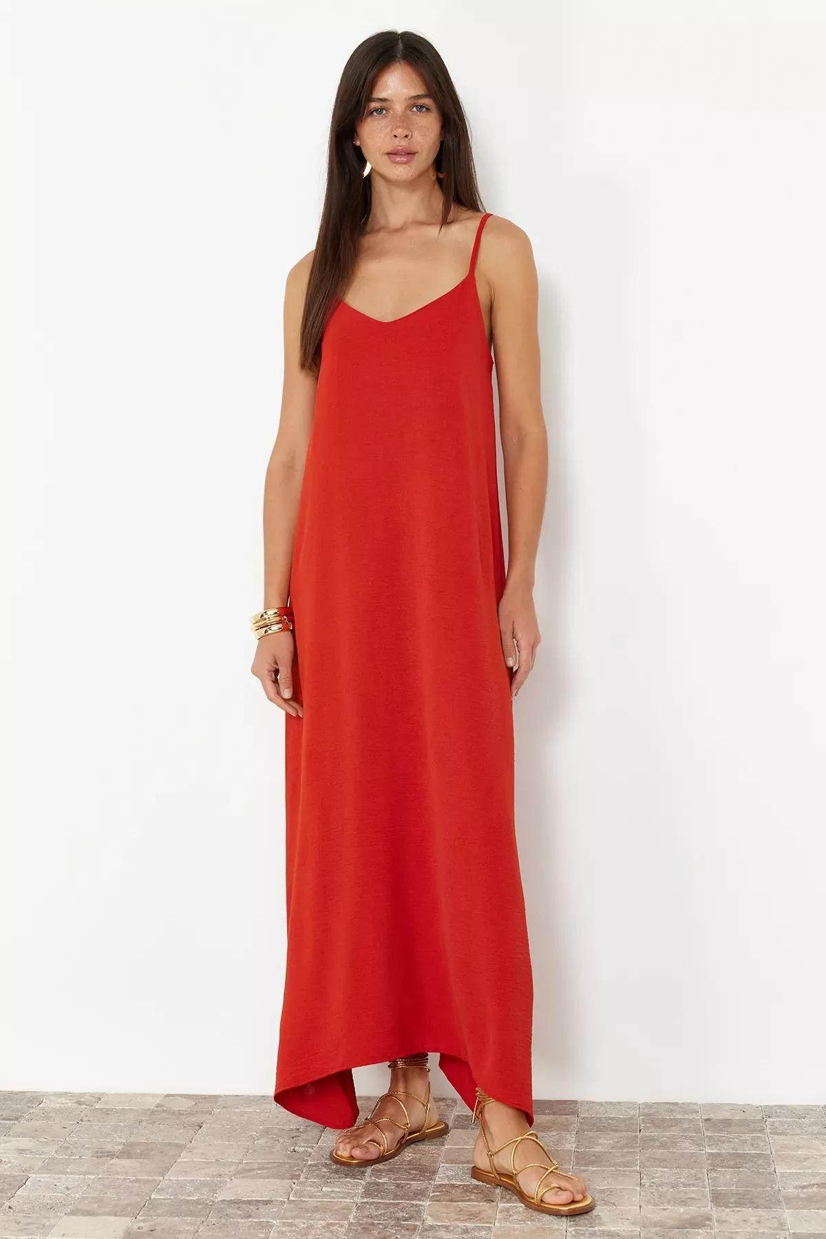 Plain Slip Casual Maxi Dress, Tile, large image number 0