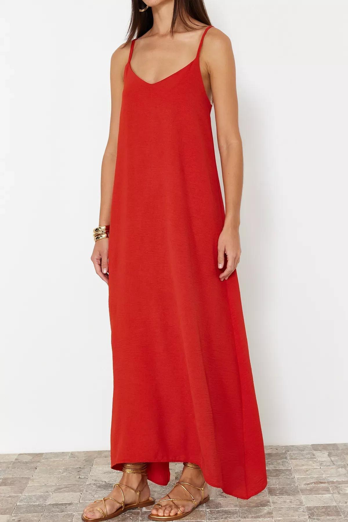 Plain Slip Casual Maxi Dress, Tile, large image number 4