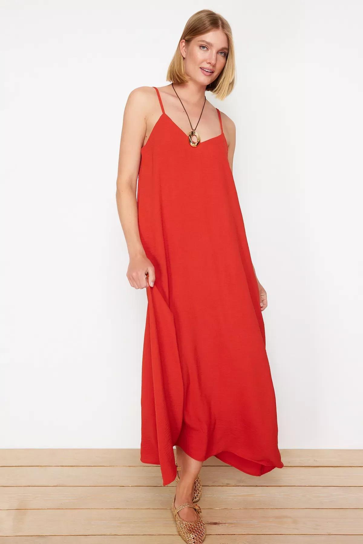 Plain Slip Casual Maxi Dress, Tile, large image number 5