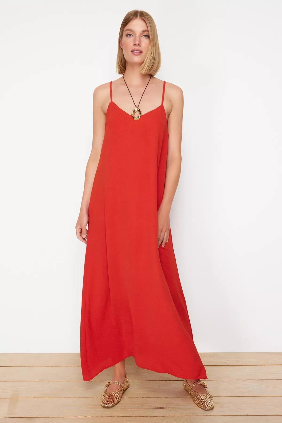Plain Slip Casual Maxi Dress, Tile, large image number 6