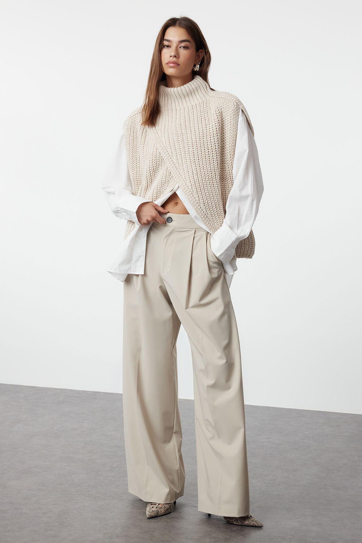 Stone Textured Asymmetric Sweater TWOAW25PA00000, , large image number 1