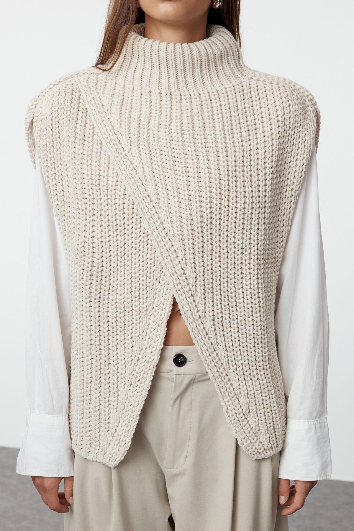 Stone Textured Asymmetric Sweater TWOAW25PA00000, , large image number 2