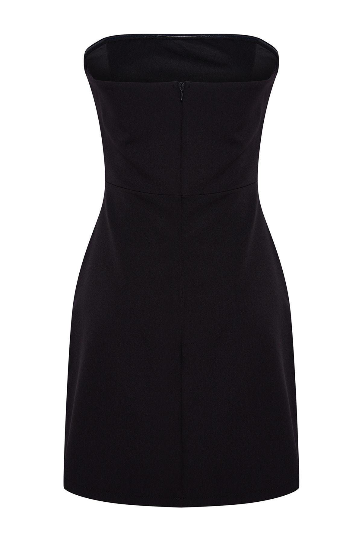 Black Strapless Party Mini Dress, , large image number 5
