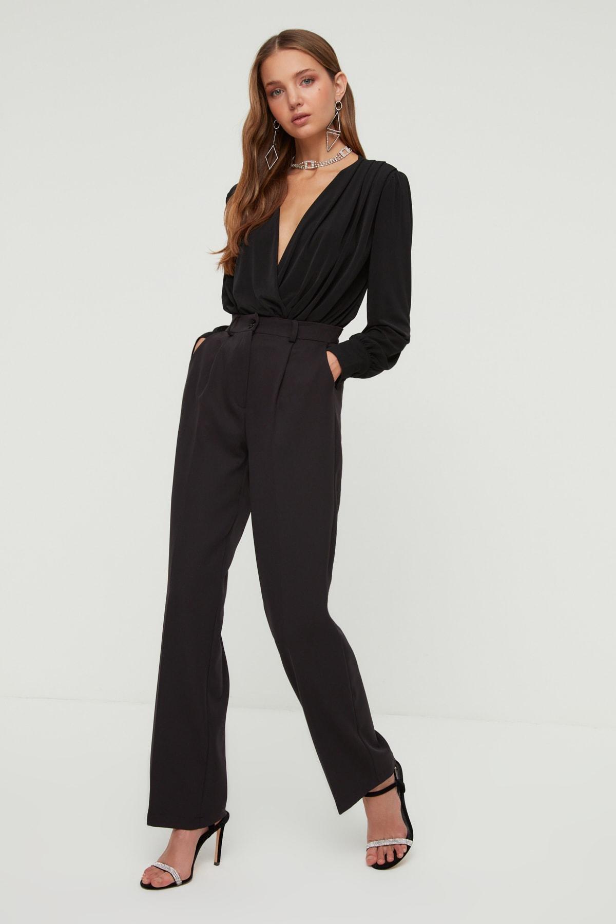 Black Double-Breasted Regular Bodysuit, , large image number 8