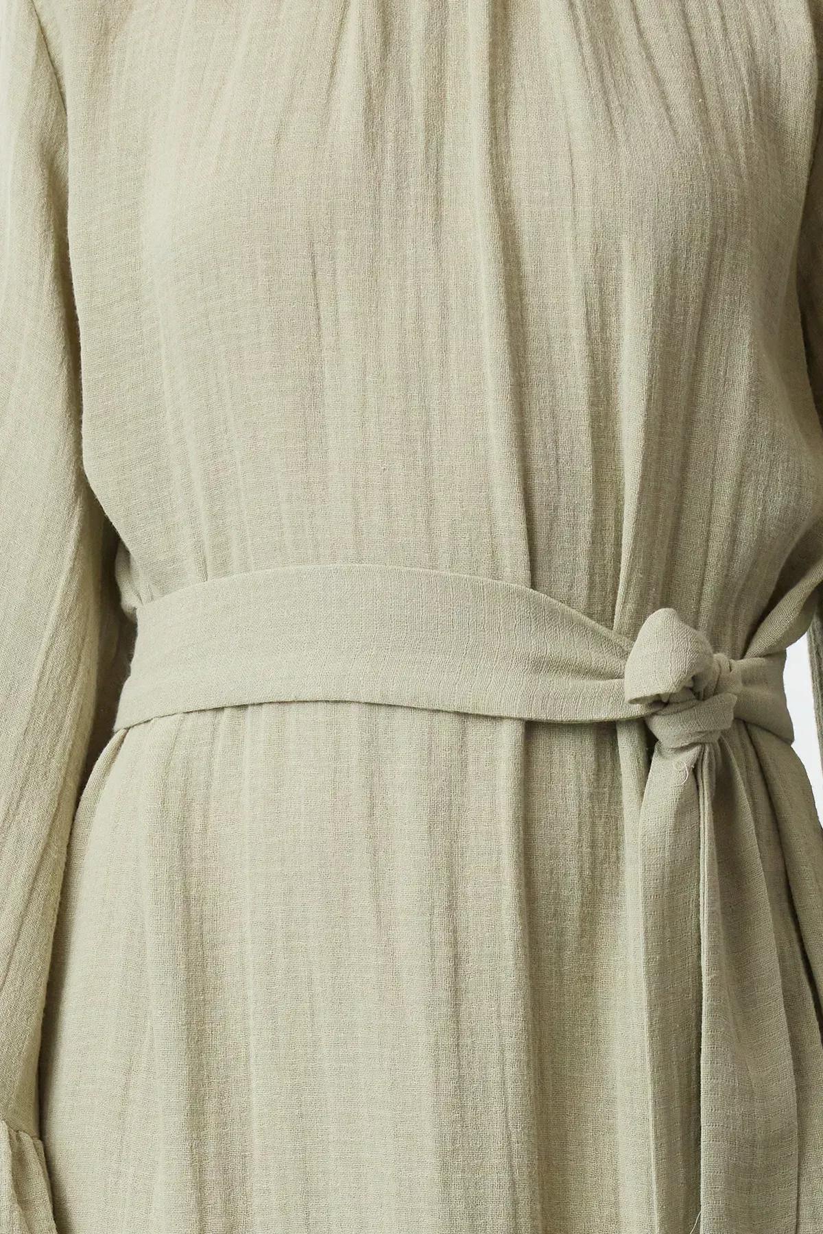 Green Ruffled Muslin Dress, Mint, large image number 2