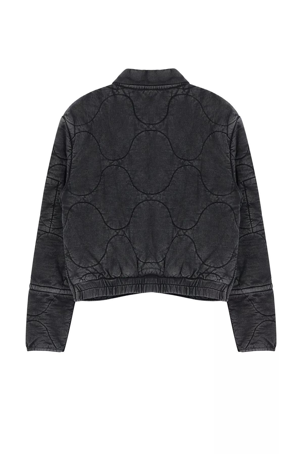 Grey Quilted Puffer Jacket, , large image number 8