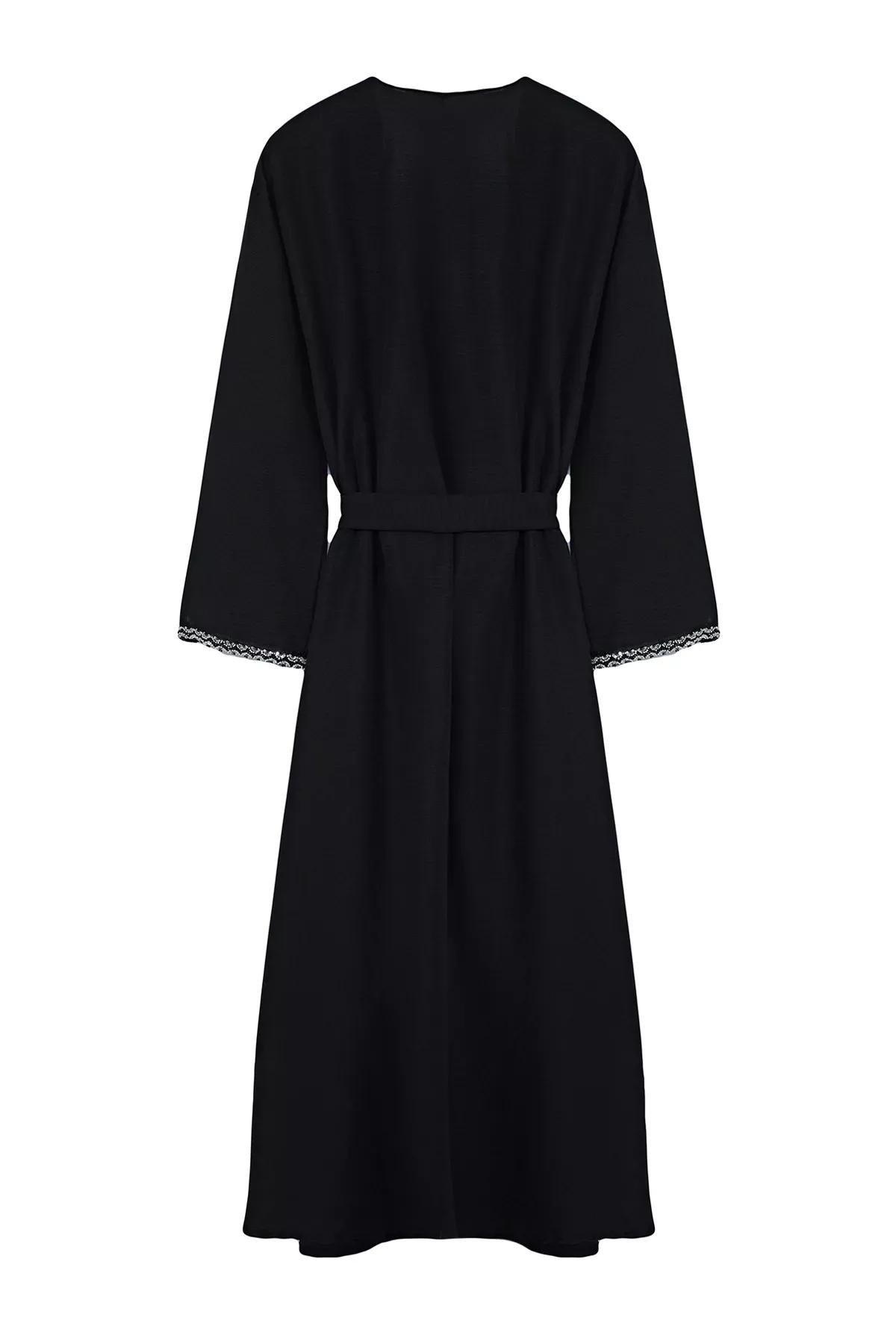 Black Accessory Detailed Abaya, , large image number 5