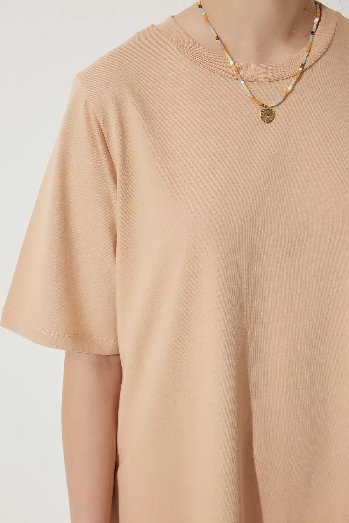 Brown Crew Neck Dress, , large image number 3