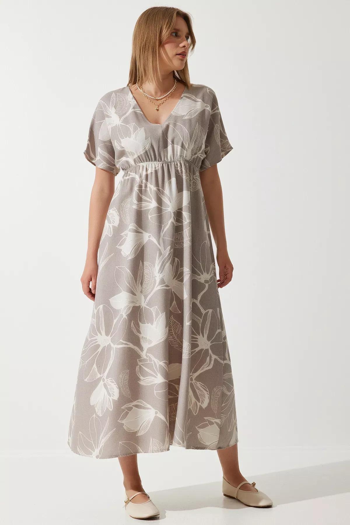 Stone Floral Kimono Midi Dress, , large image number 1