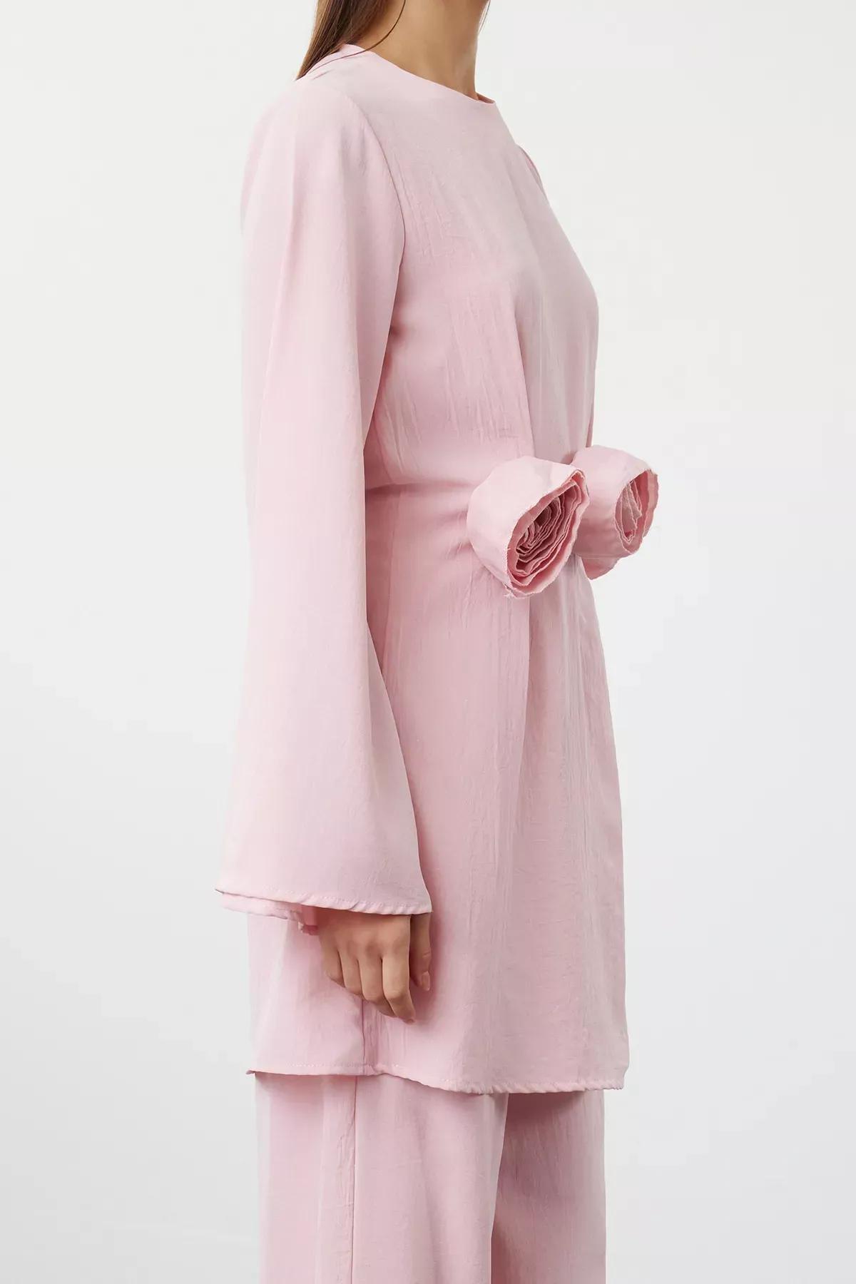 Dusty Rose Set Floral Top & Trousers, , large image number 2