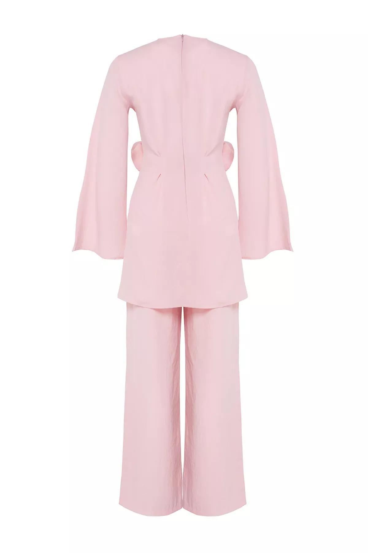 Dusty Rose Set Floral Top & Trousers, , large image number 5