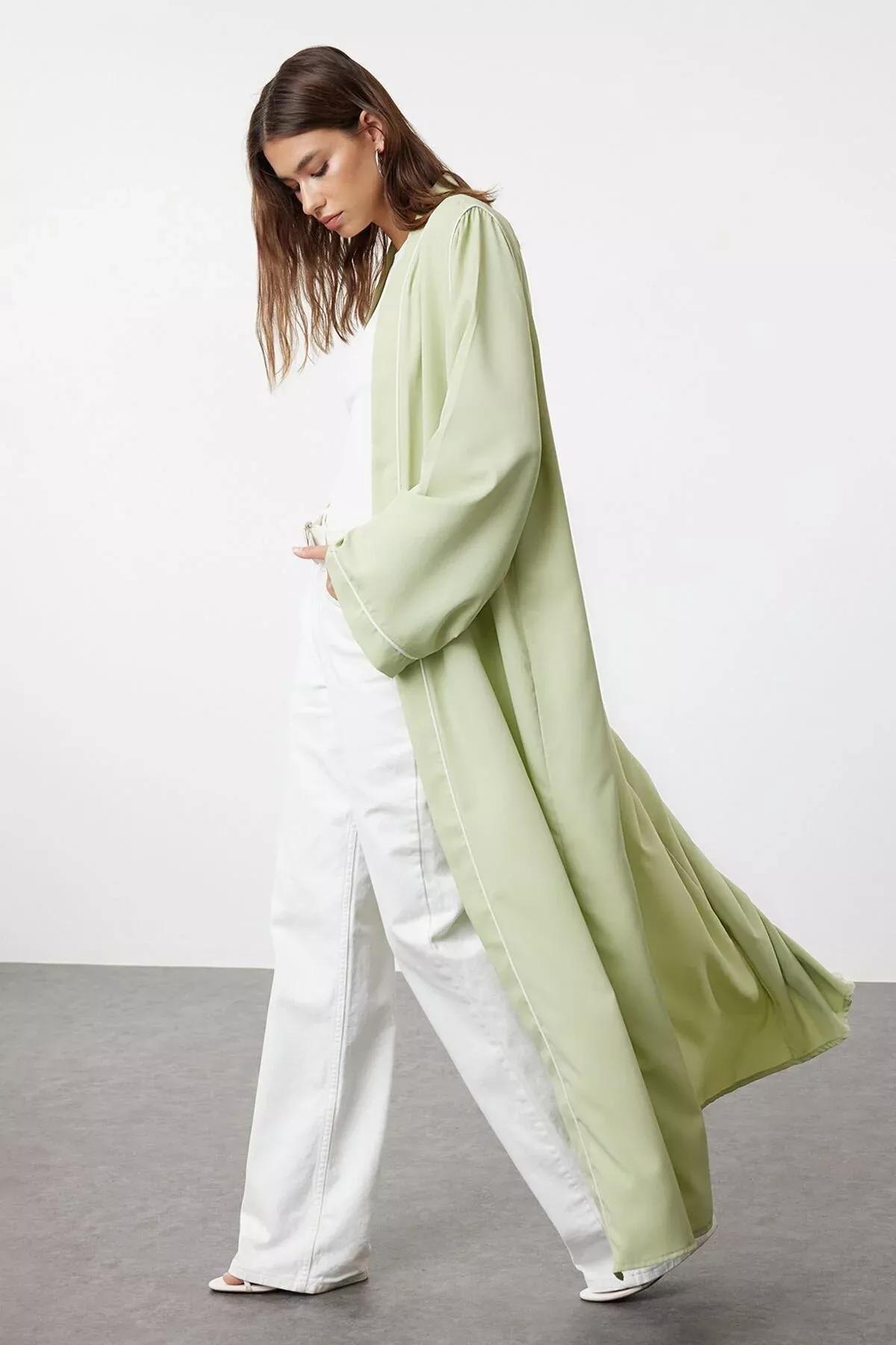 عباية بخطوط بارزة، أخضر, Khaki, large image number 1