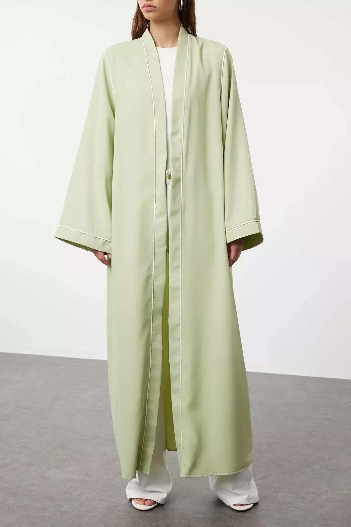 عباية بخطوط بارزة، أخضر, Khaki, large image number 3