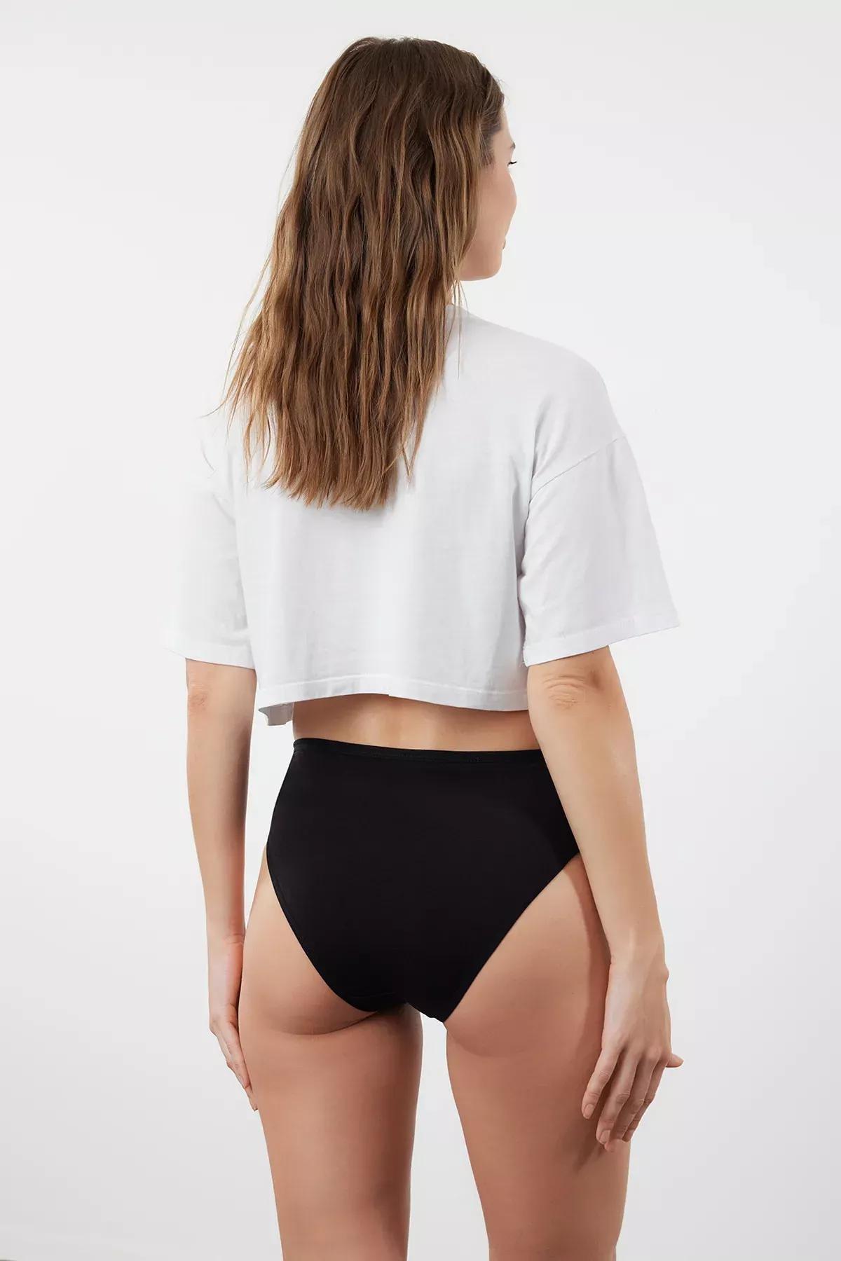 Black Ribbon Hipster Panties, set of 4, , large image number 3