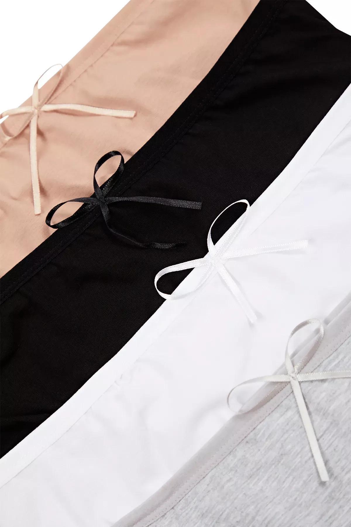 Black Ribbon Hipster Panties, set of 4, , large image number 5