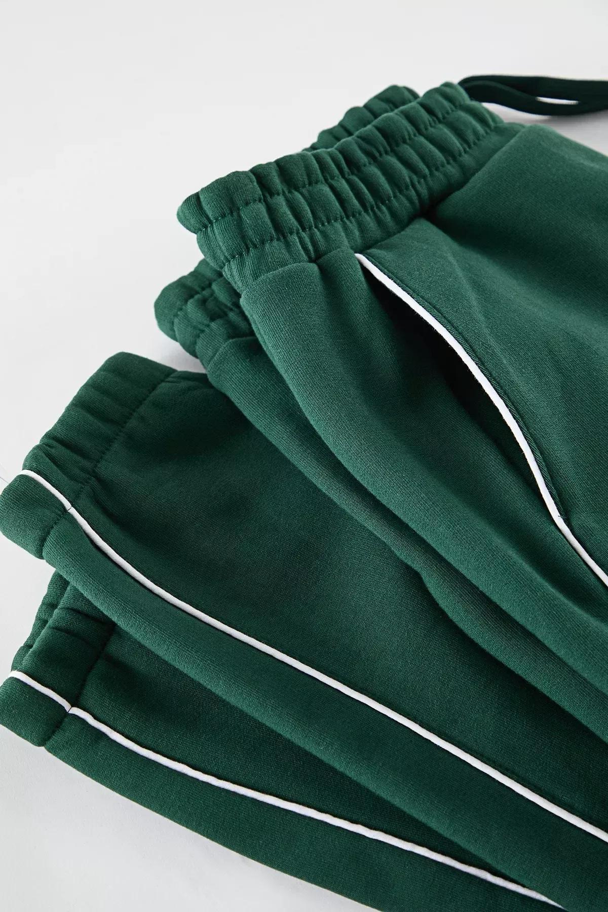 Green Piping Sweatpants, Emerald, large image number 5