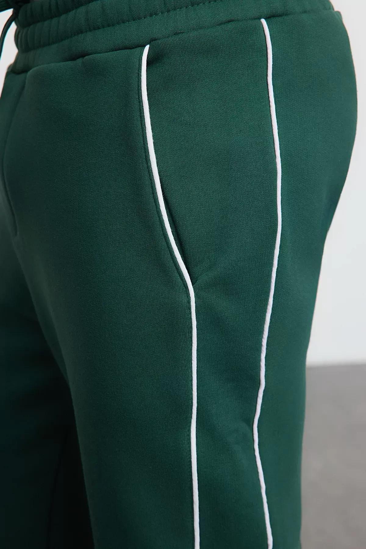 Green Piping Sweatpants, Emerald, large image number 7