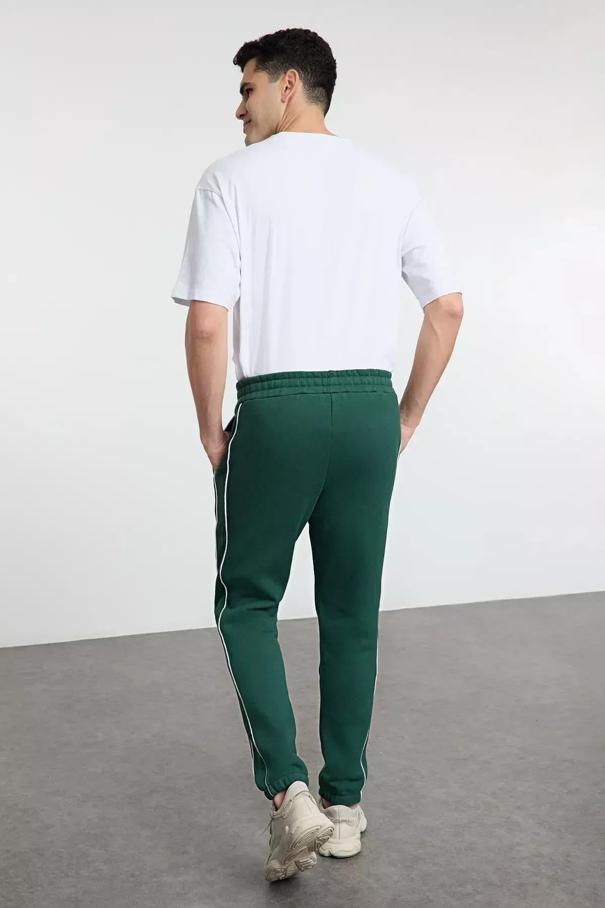 Green Piping Sweatpants, Emerald, large image number 8