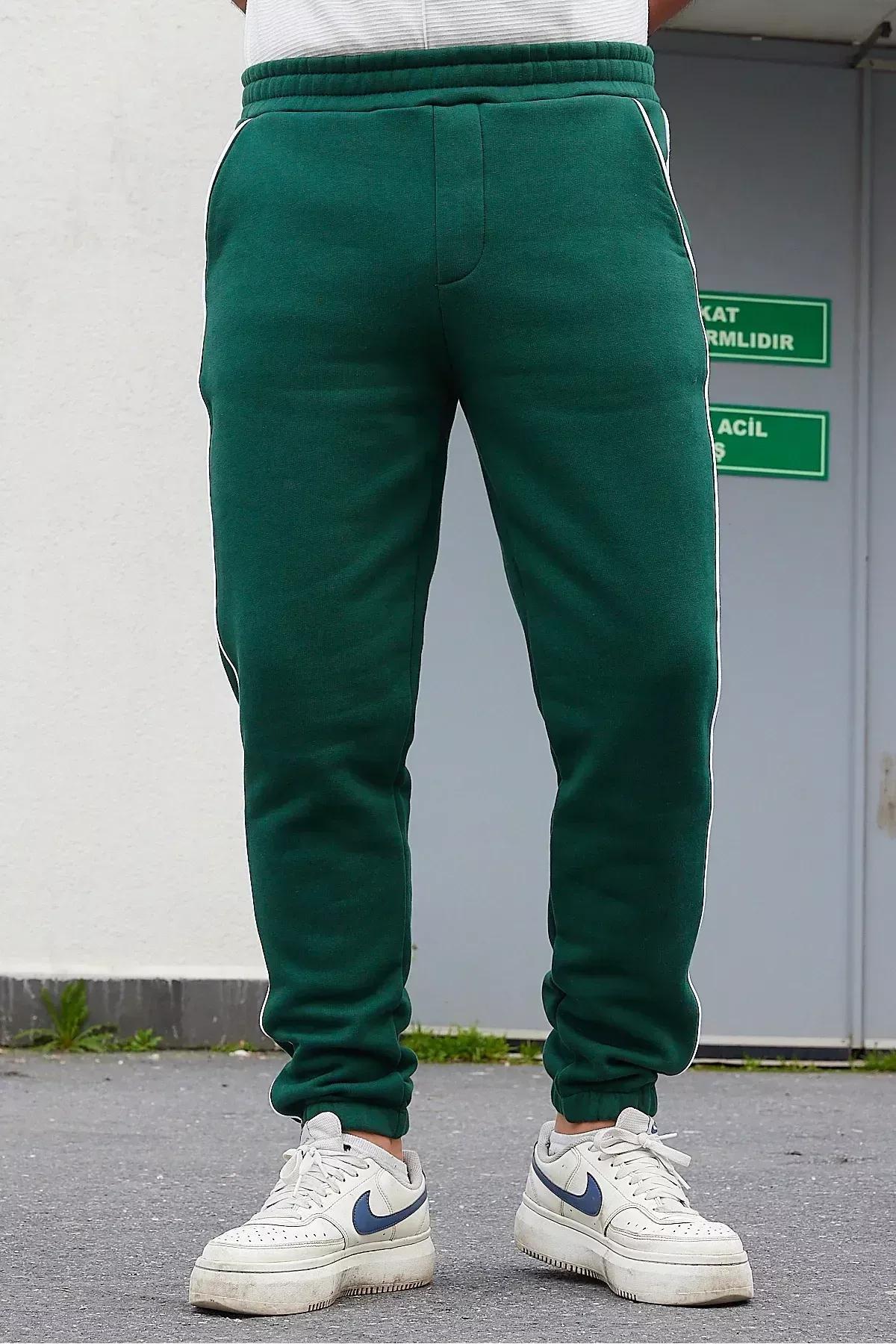 Green Piping Sweatpants, Emerald, large image number 11