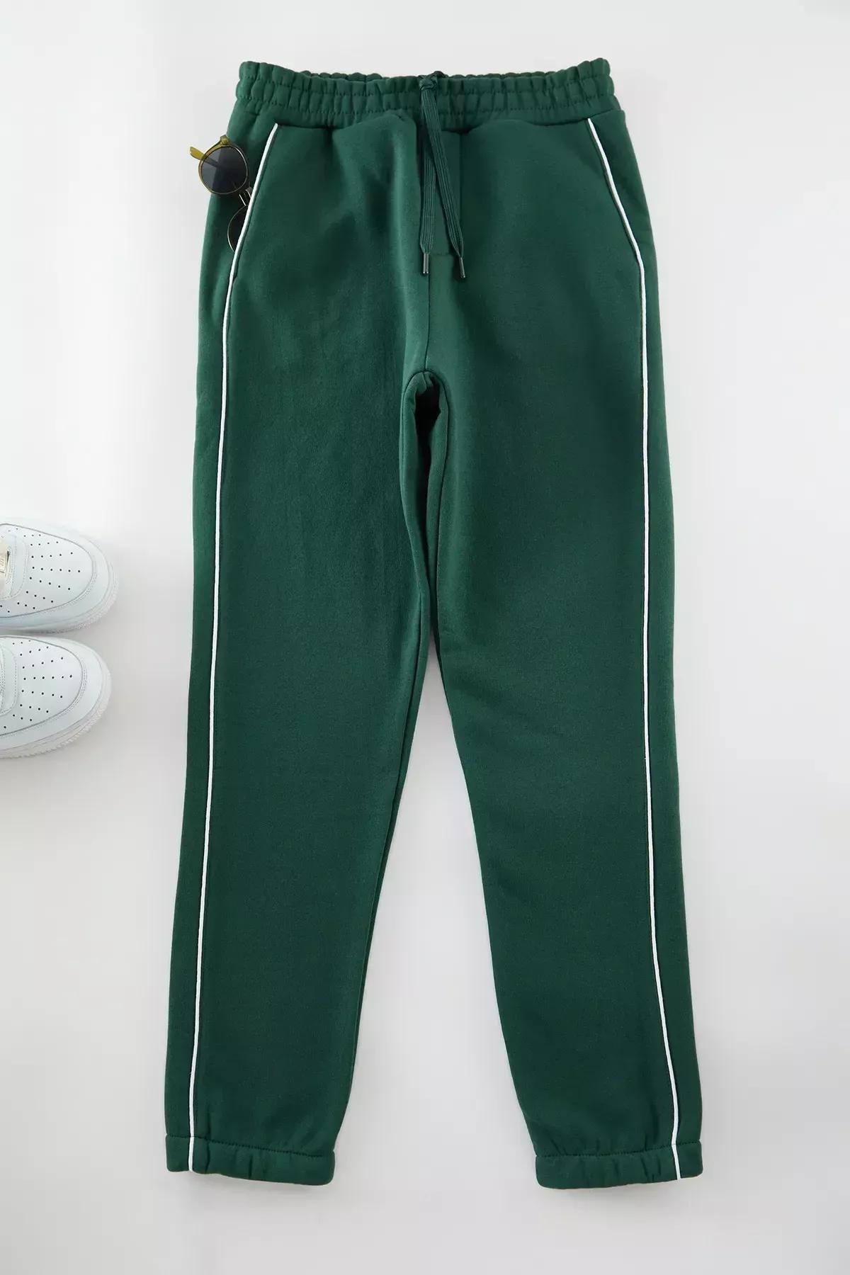 Green Piping Sweatpants, Emerald, large image number 14