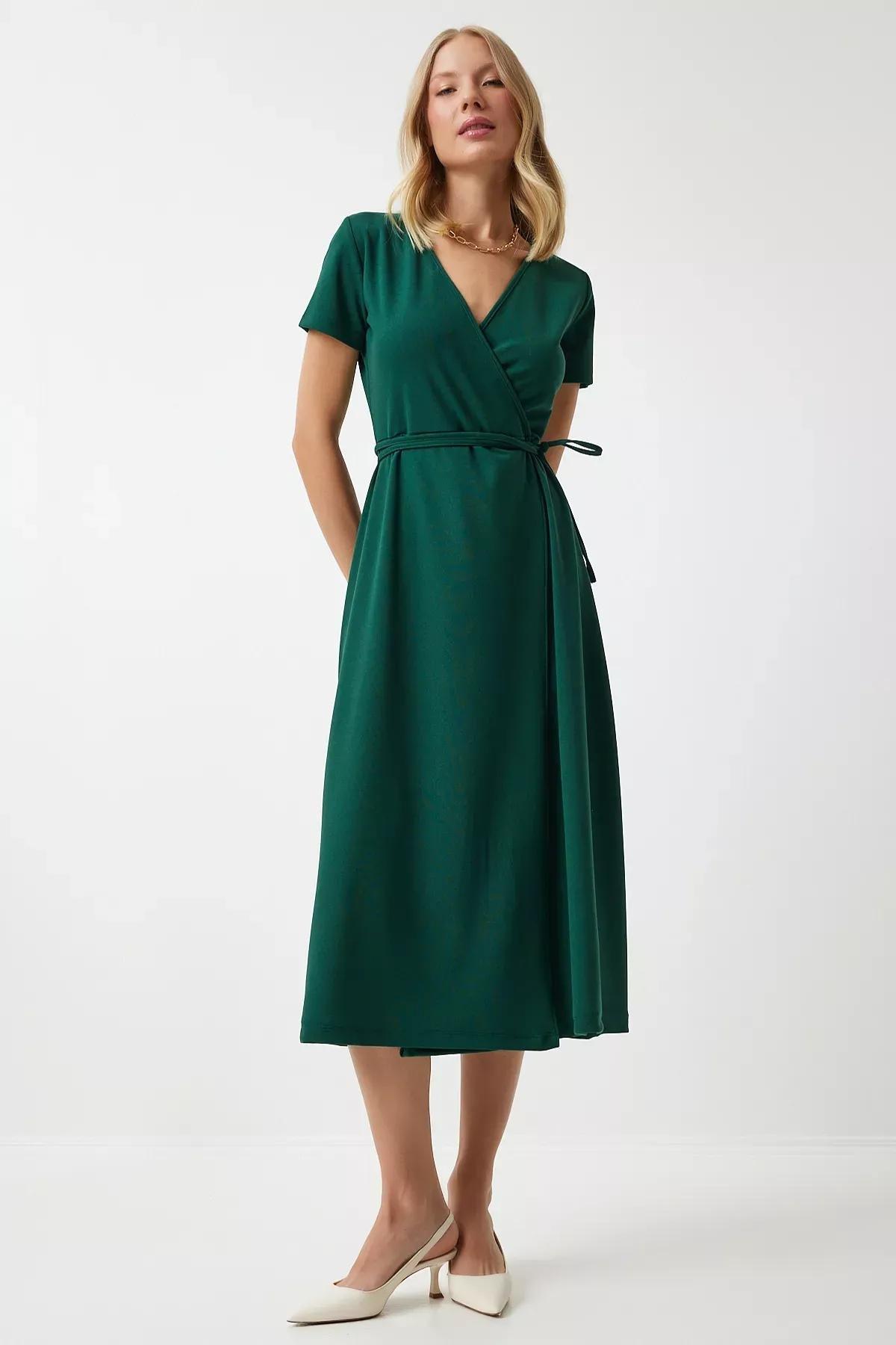 Emerald Green Knot A-Line Midi Dress TO00134, , large image number 2