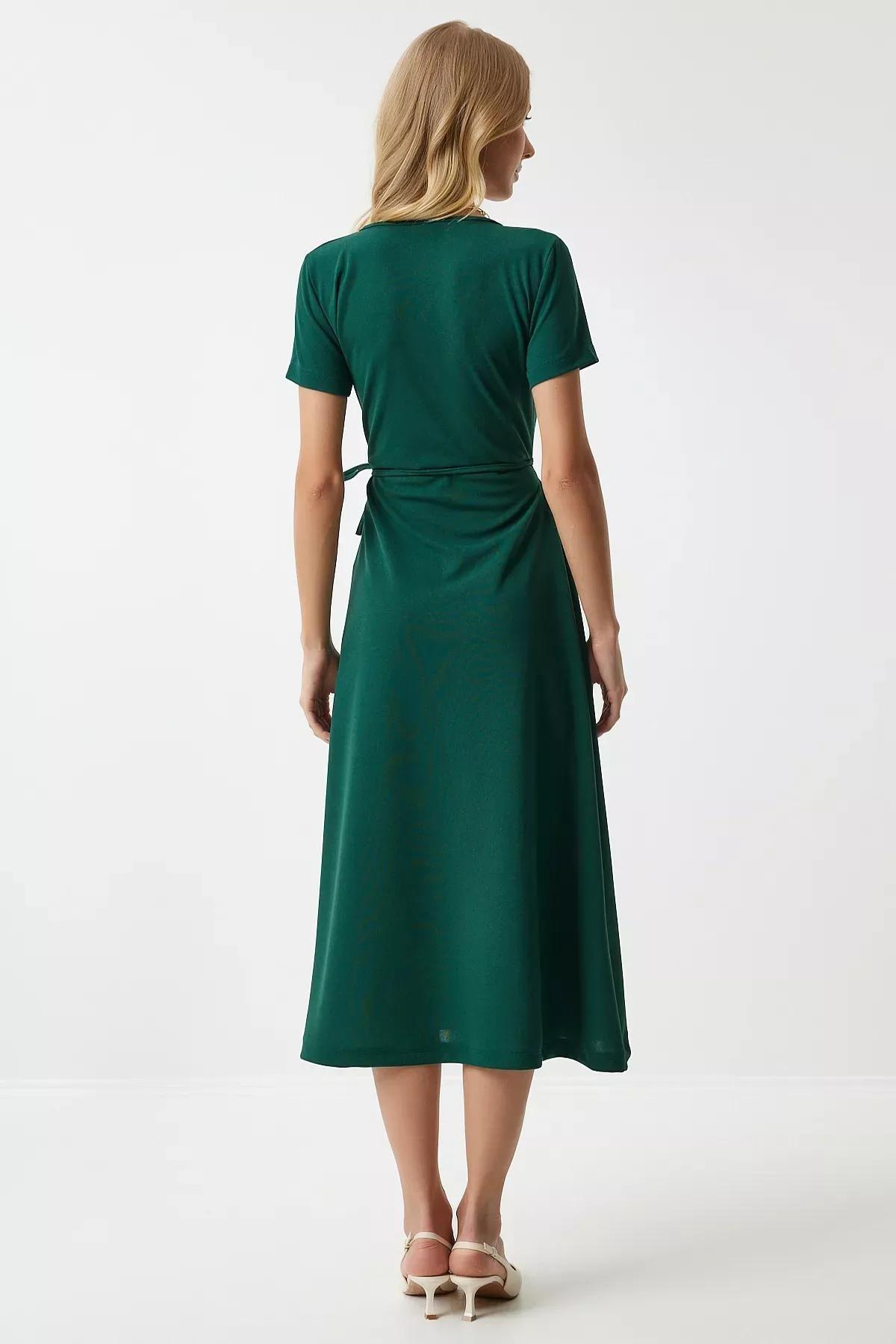 Emerald Green Knot A-Line Midi Dress TO00134, , large image number 4