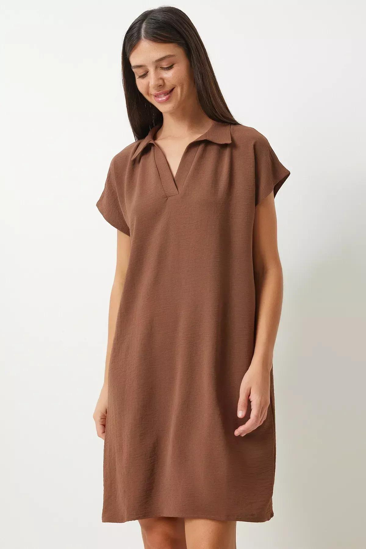 Brown Textured Shirt Dress TO00138, Brown, large image number 3