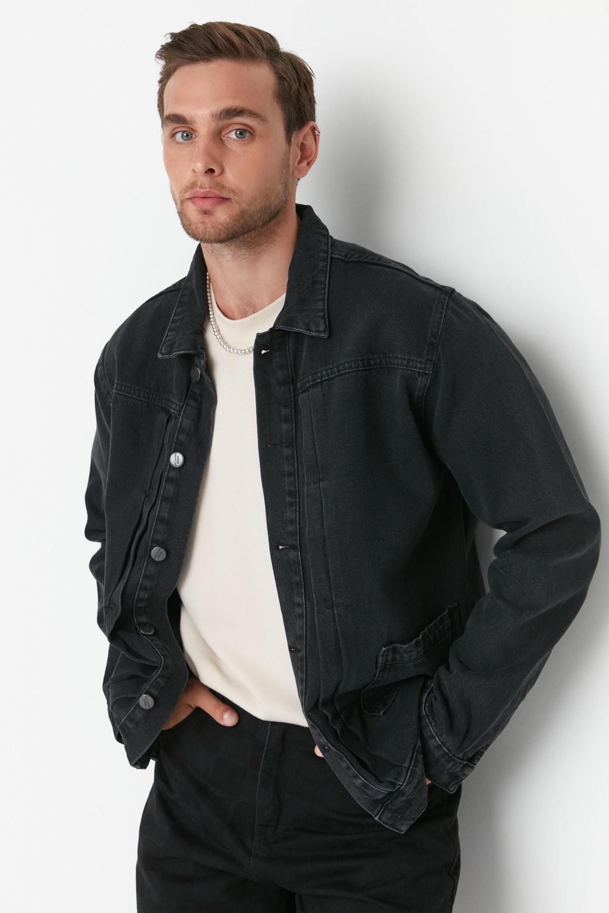 Grey Lapel Collar Jacket, , large image number 1