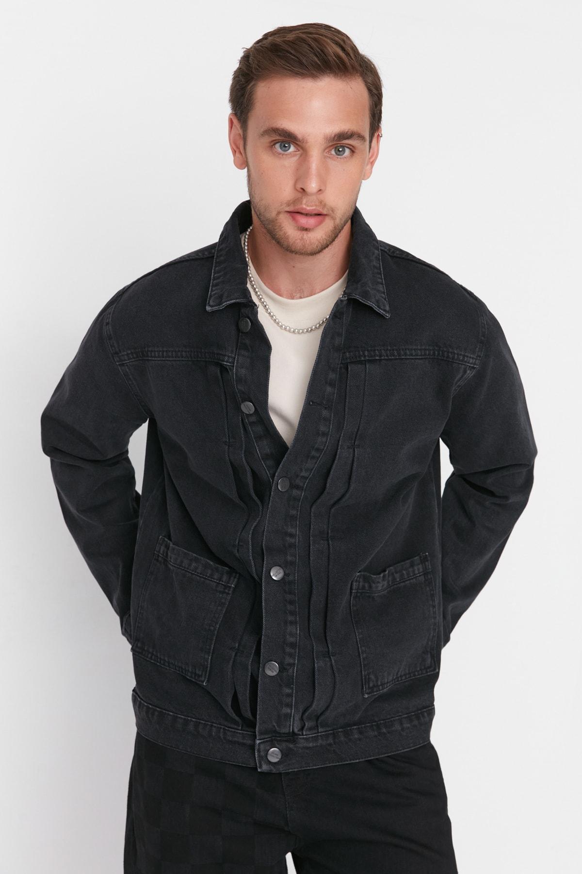Grey Lapel Collar Jacket, , large image number 3