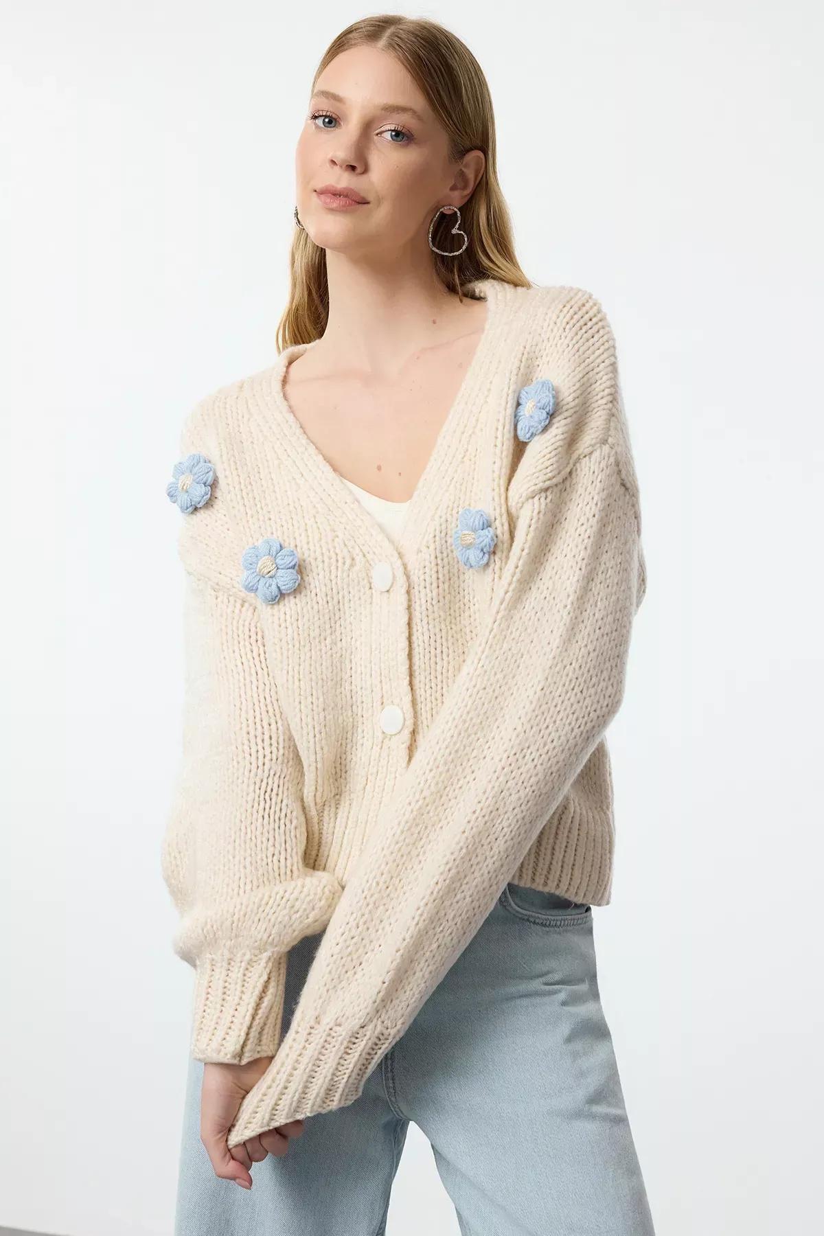 Pink Detail Knit Cardigan, , large image number 1