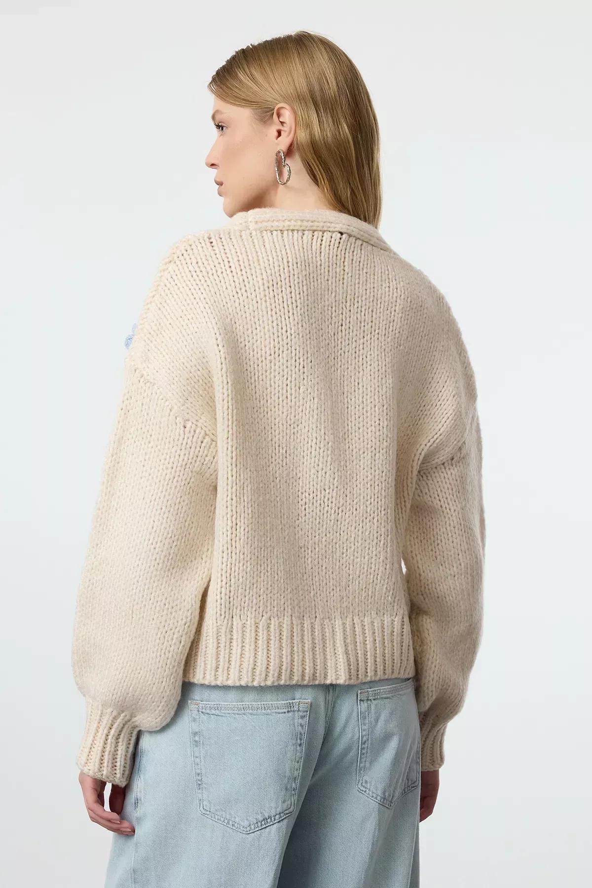Pink Detail Knit Cardigan, , large image number 4