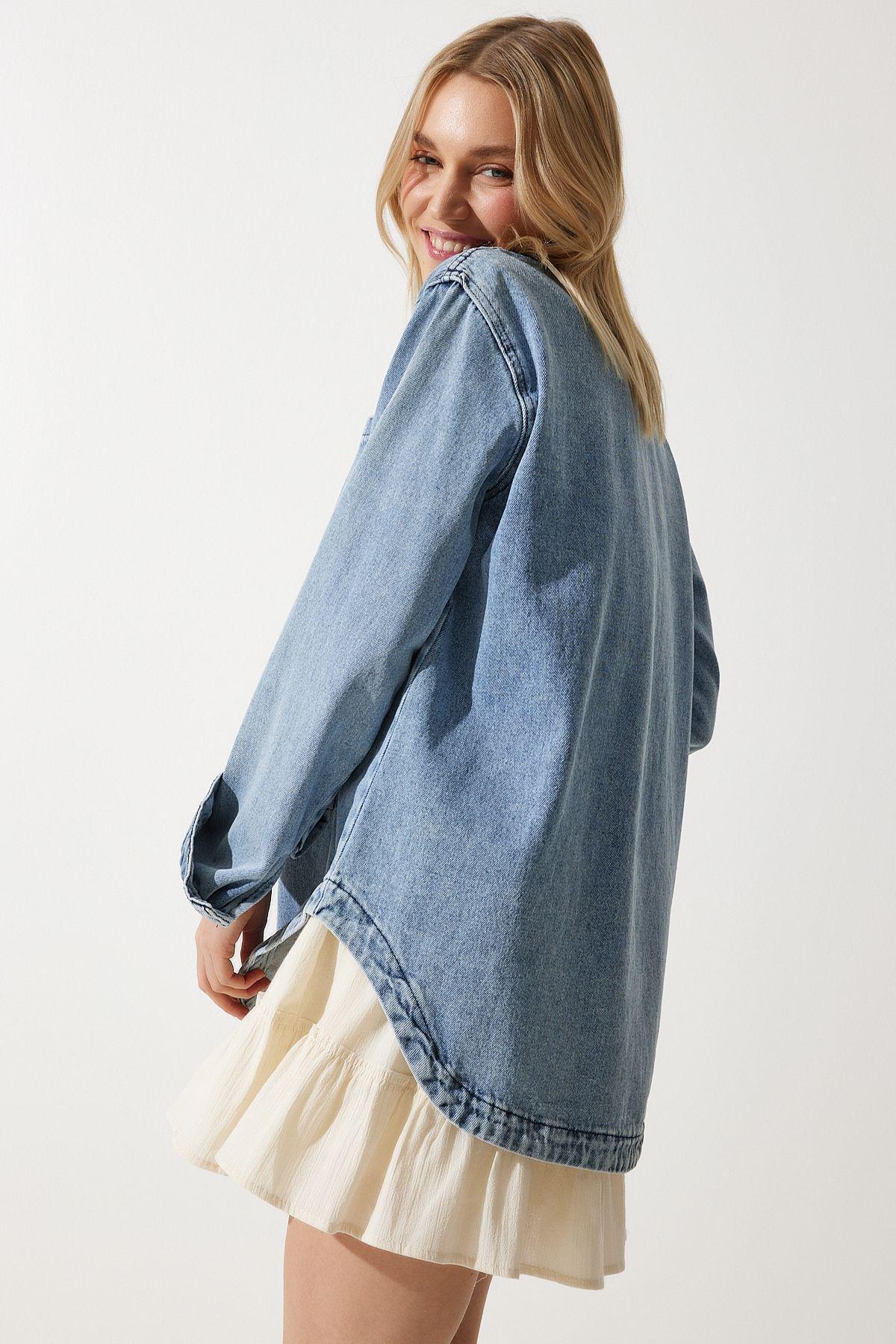 Blue Oversize Denim Jacket, C101_838, large image number 0