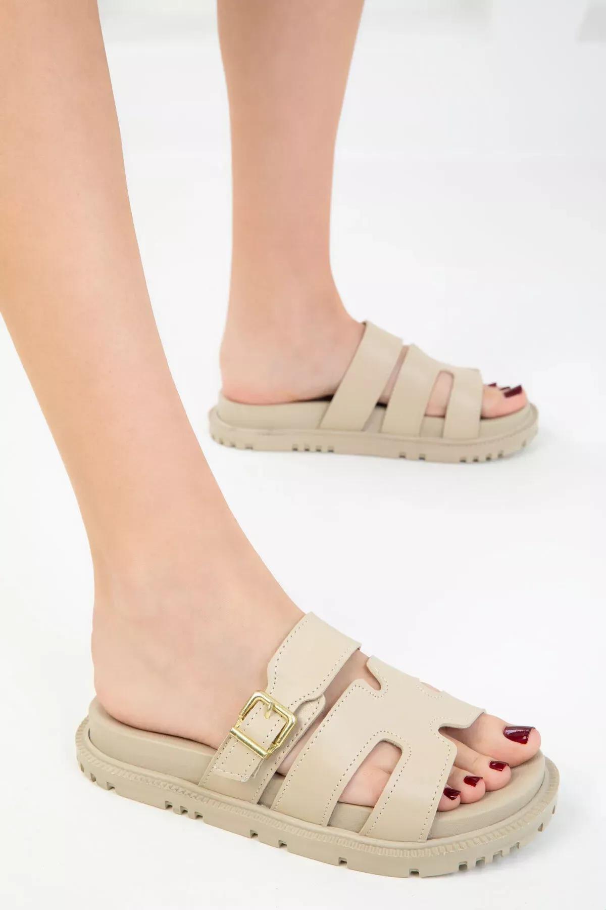 Beige Slippers, , large image number 0