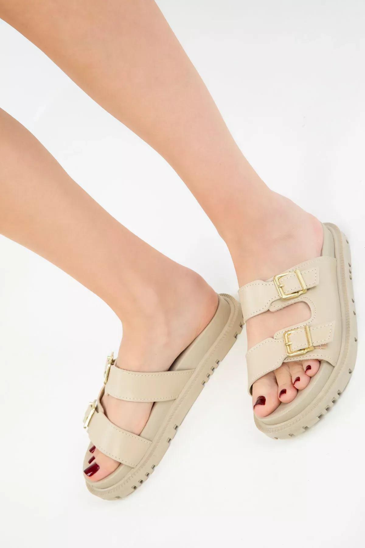 Beige Slippers, , large image number 4