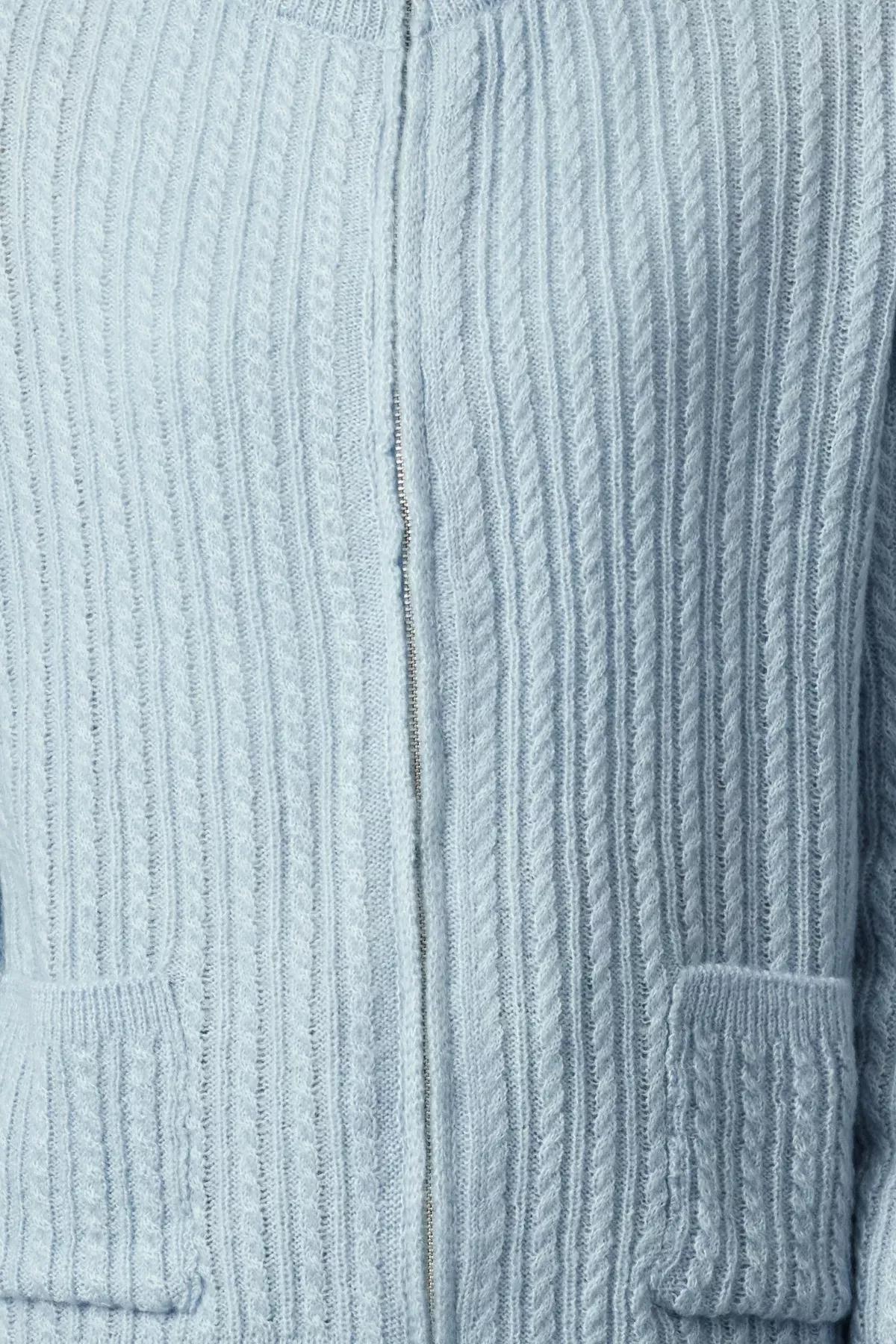 Blue Knit Cardigan, Blue, large image number 2