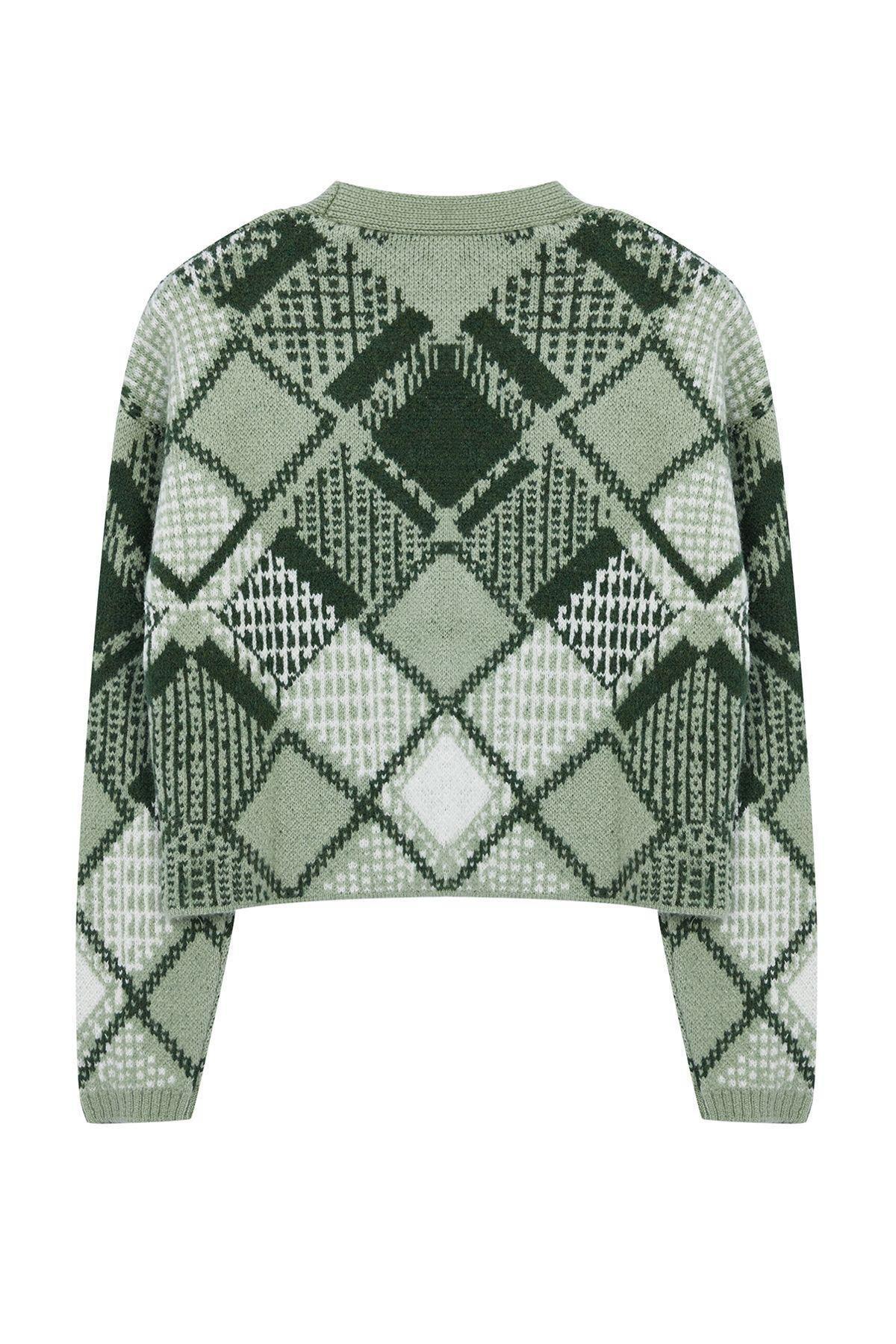 Mint Crop Soft Texture Knit Cardigan TWOAW25HI00278, Mint, large image number 5