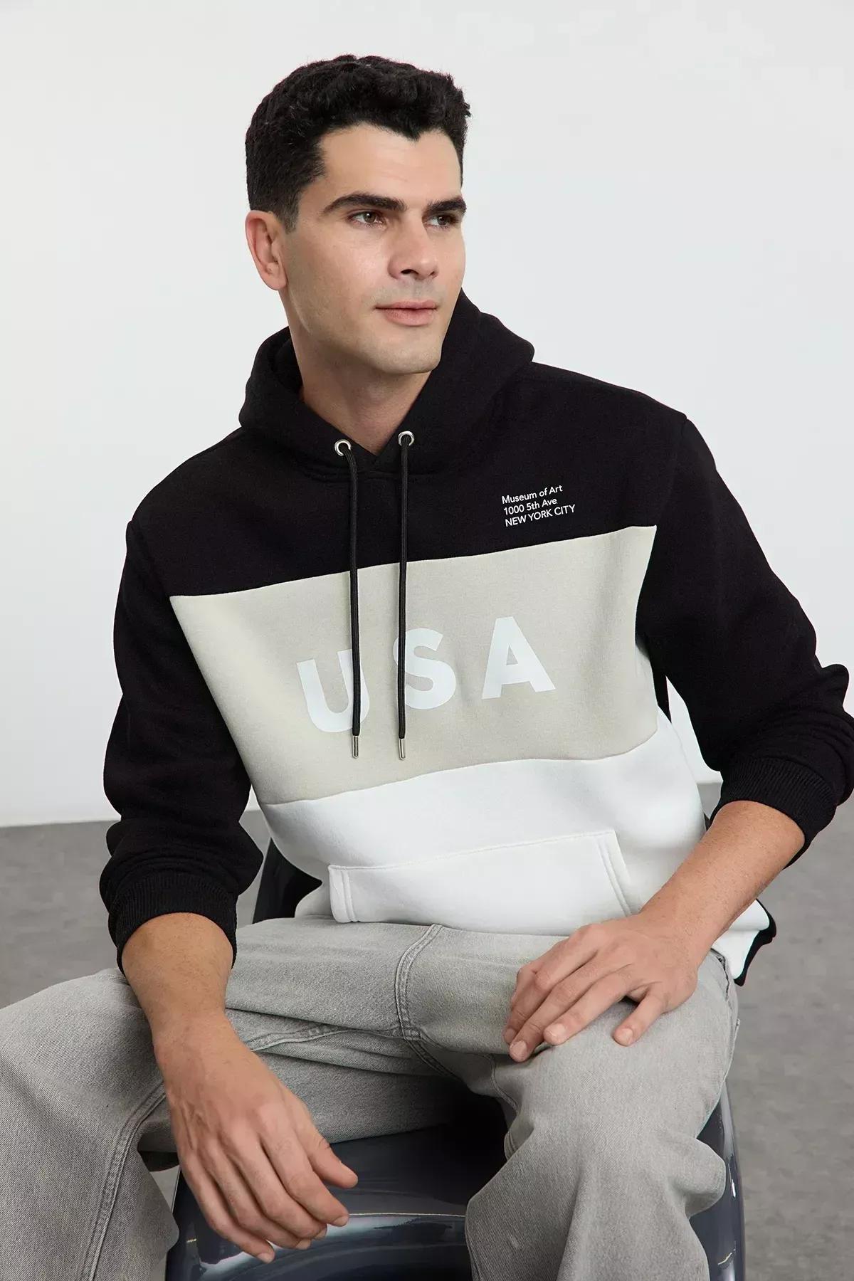 Black Graphic Novelty Sweatshirt, BLACK, large image number 8