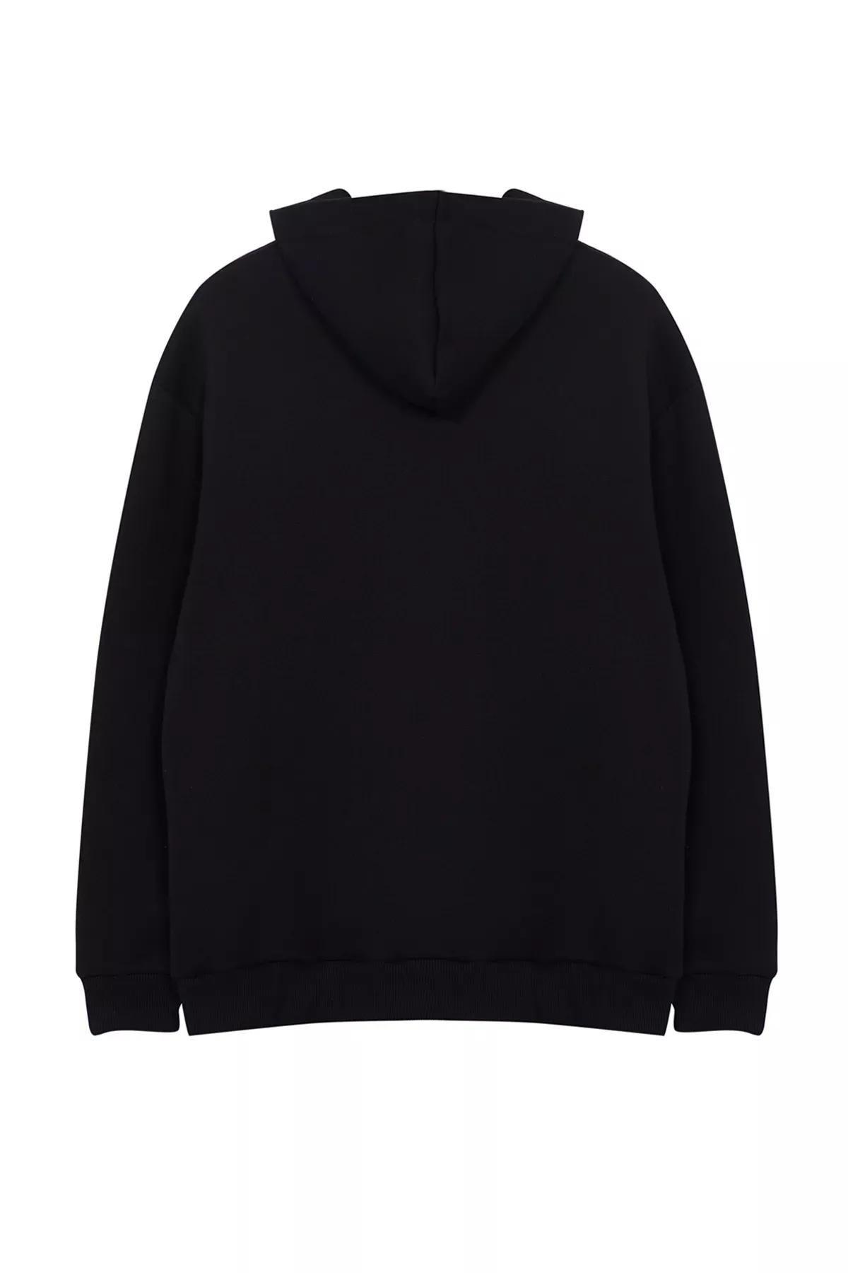 Black Graphic Novelty Sweatshirt, BLACK, large image number 10