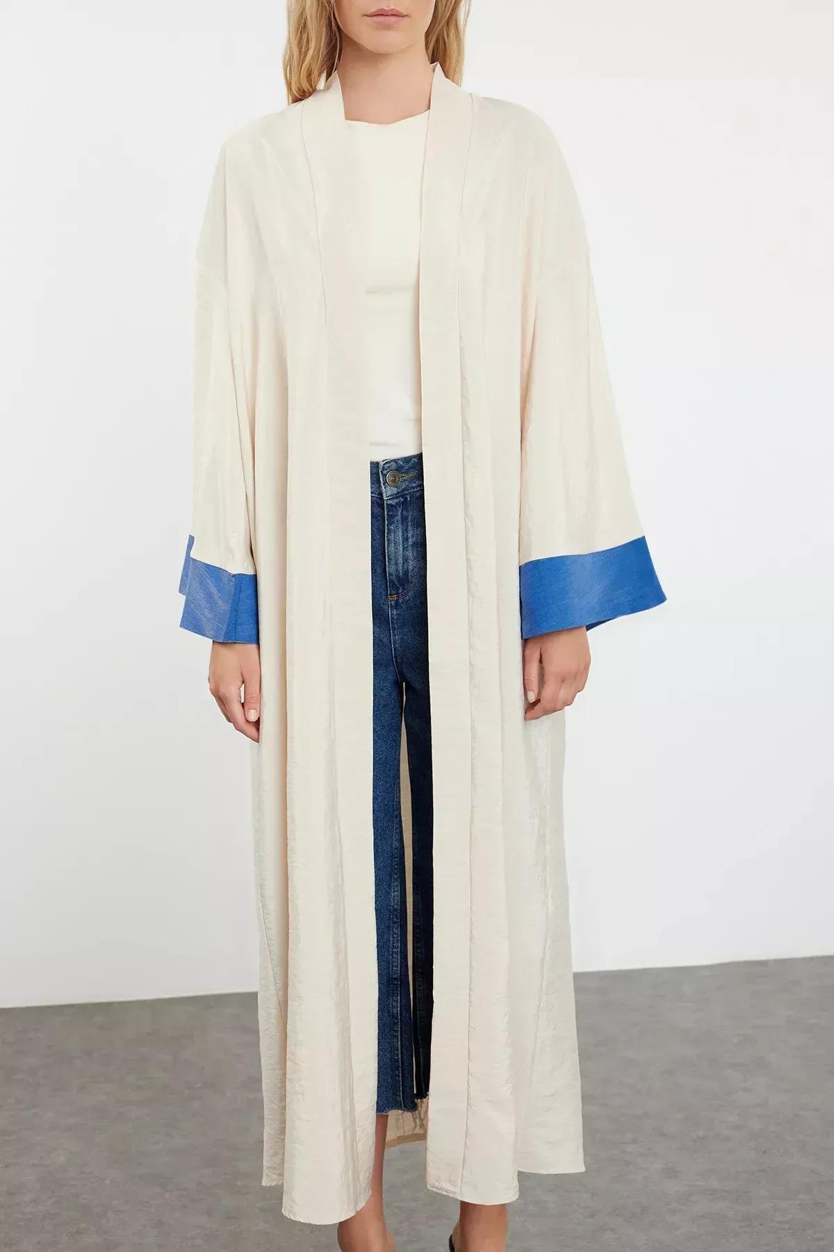 Stone  Blocked Abaya, STONE, large image number 2