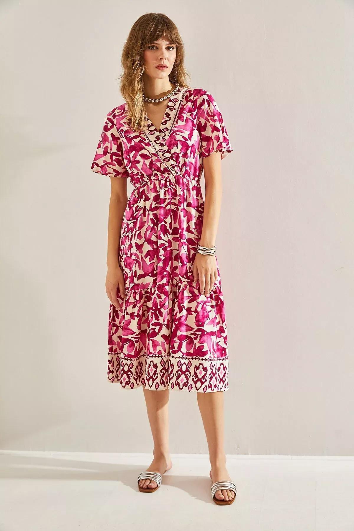 Pink Wrap Neck Gathered Co-Ord Set, Pink, large image number 2